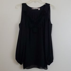Chelsea & Violet Black Cold Shoulder Top - S